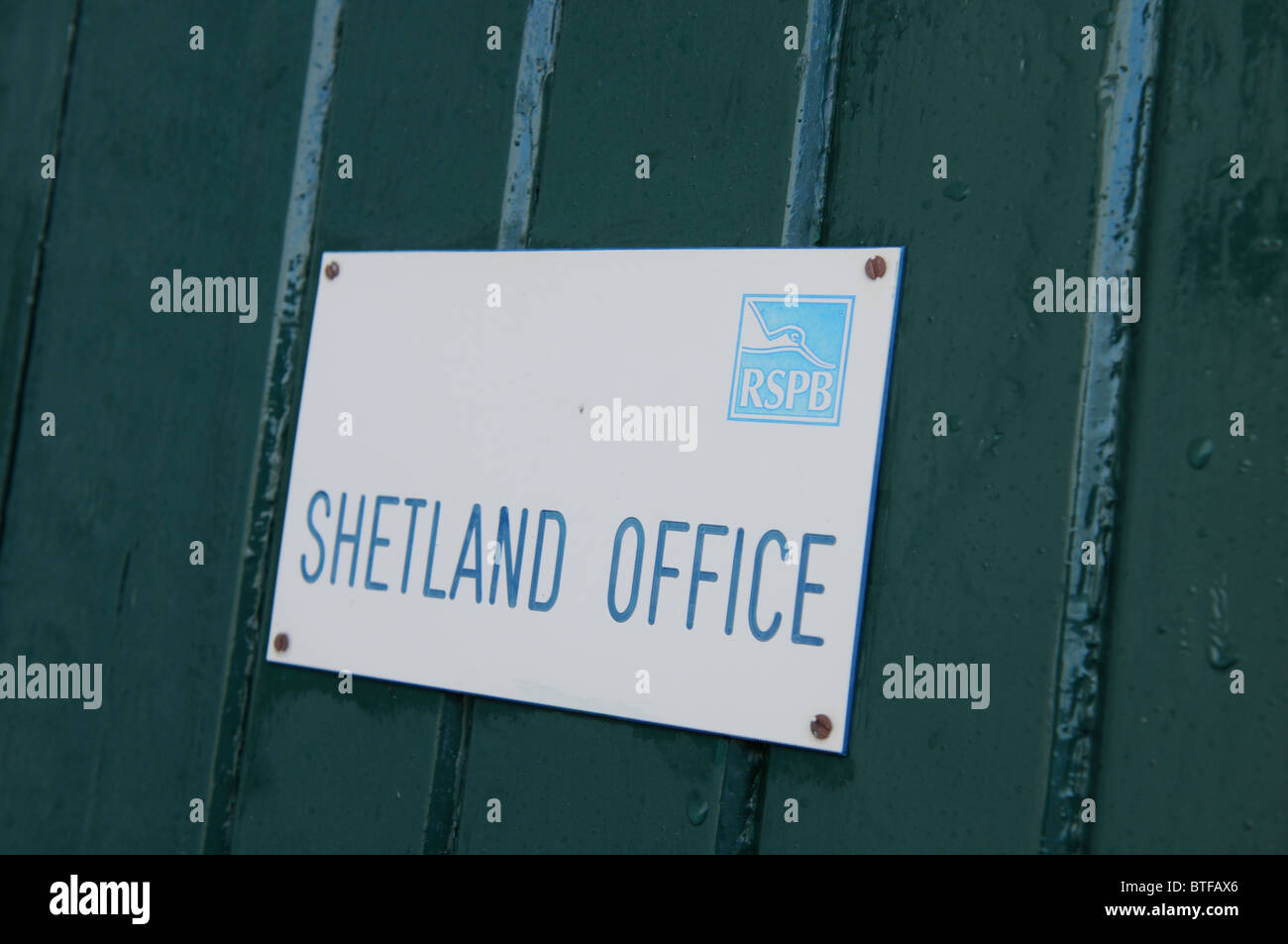 RSPB Büro Zeichen RSPB Shetland Sumburgh Head Stockfoto