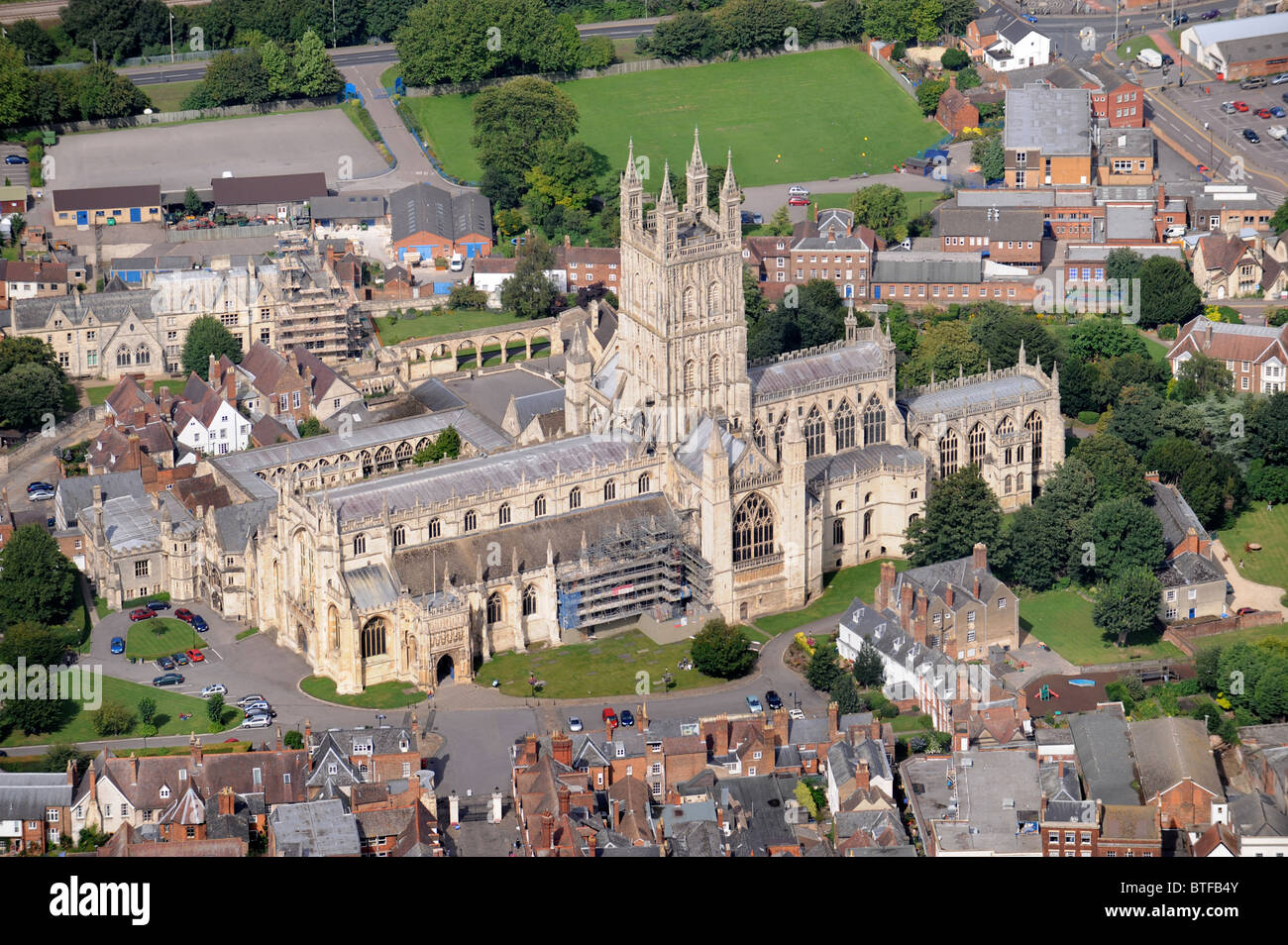 Luftaufnahme von Gloucester mit den Dom-UK Stockfoto