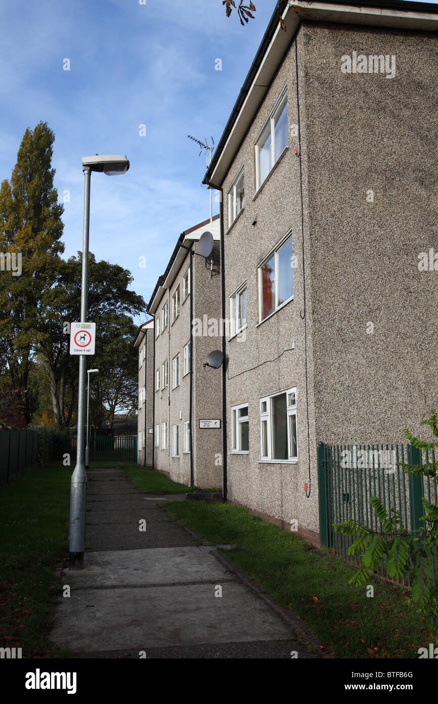 Sozialer Wohnungsbau in Bulwell, Nottingham, England, UK Stockfoto