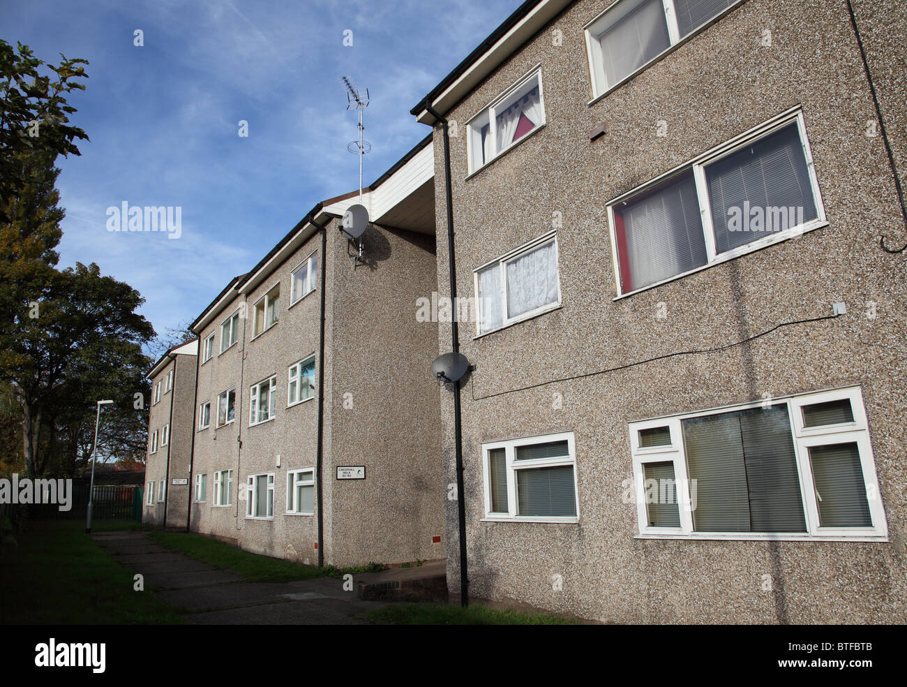 Sozialer Wohnungsbau in Bulwell, Nottingham, England, UK Stockfoto