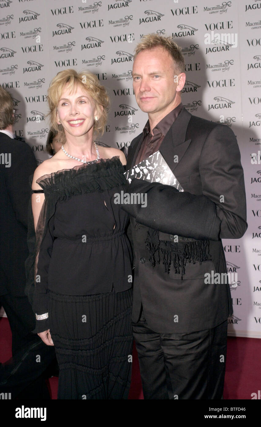 Sting und Frau Trudie Styler bei Krebs-Charity-Event in Waddesdon Manor, Buckinghamshire, Großbritannien Stockfoto