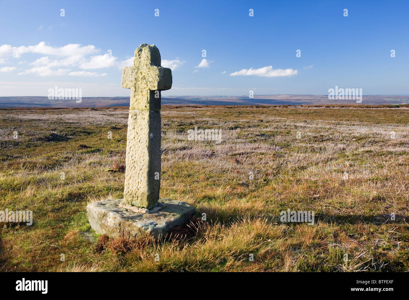 Alten Ralph Cross, Westerdale Moor, North York Moors National Park, North Yorkshire, Großbritannien Stockfoto