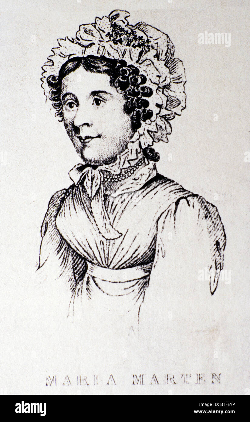 Maria Marten, Mordopfer von The Red Barn Mord, Polstead, Bury St. Edmunds, Suffolk, William Corder 1828, Moyses Hall Museum Stockfoto