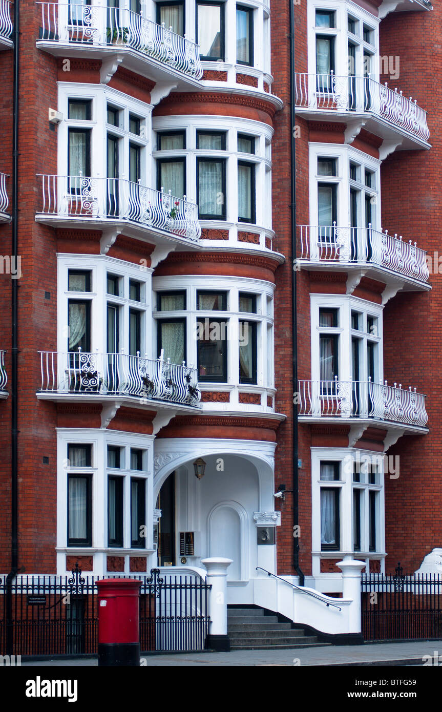 Ecuador Botschaft in Knightsbridge, London. Stockfoto