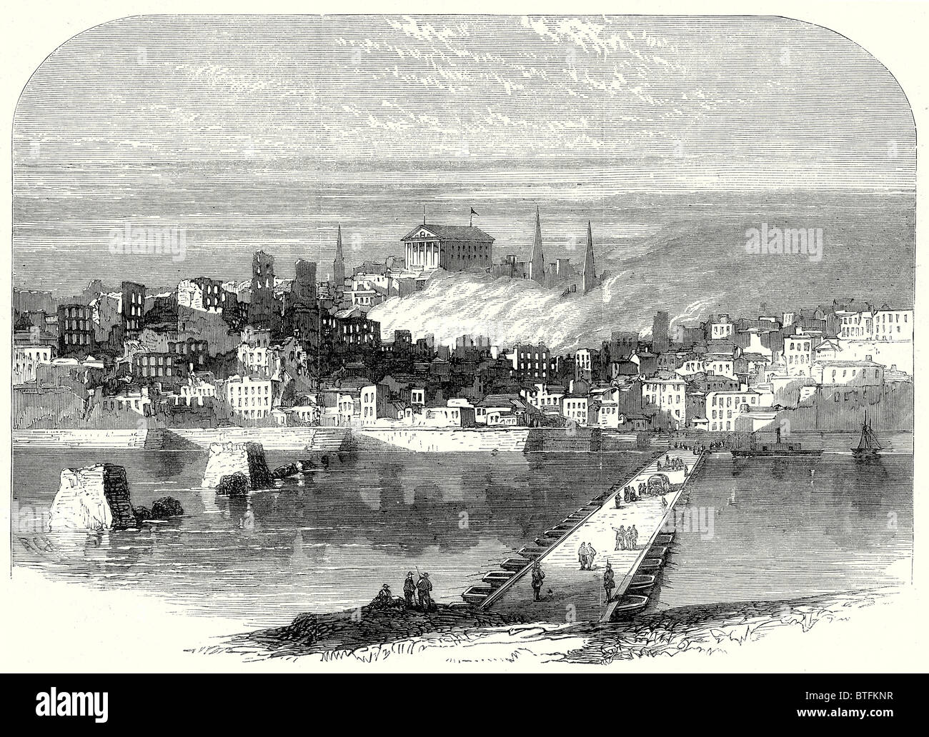 Der Bürgerkrieg In Amerika: Richmond, Virginia, nach der Eroberung der Stadt Richmond aus dem James River, 20. Mai 1865 Stockfoto