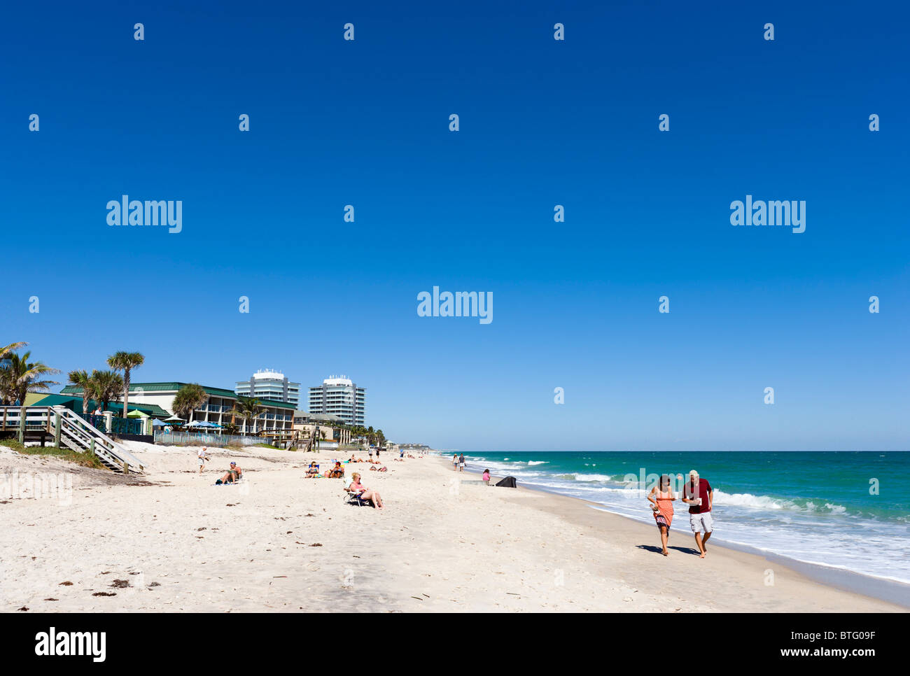 Strand in der Nähe der Stadtzentrum, Vero Beach, Treasure Coast, Florida, USA Stockfoto