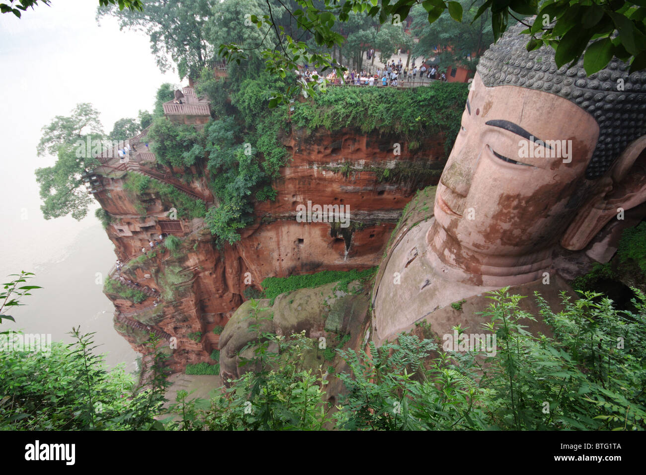 Riesenbuddha von Leshan Stockfoto