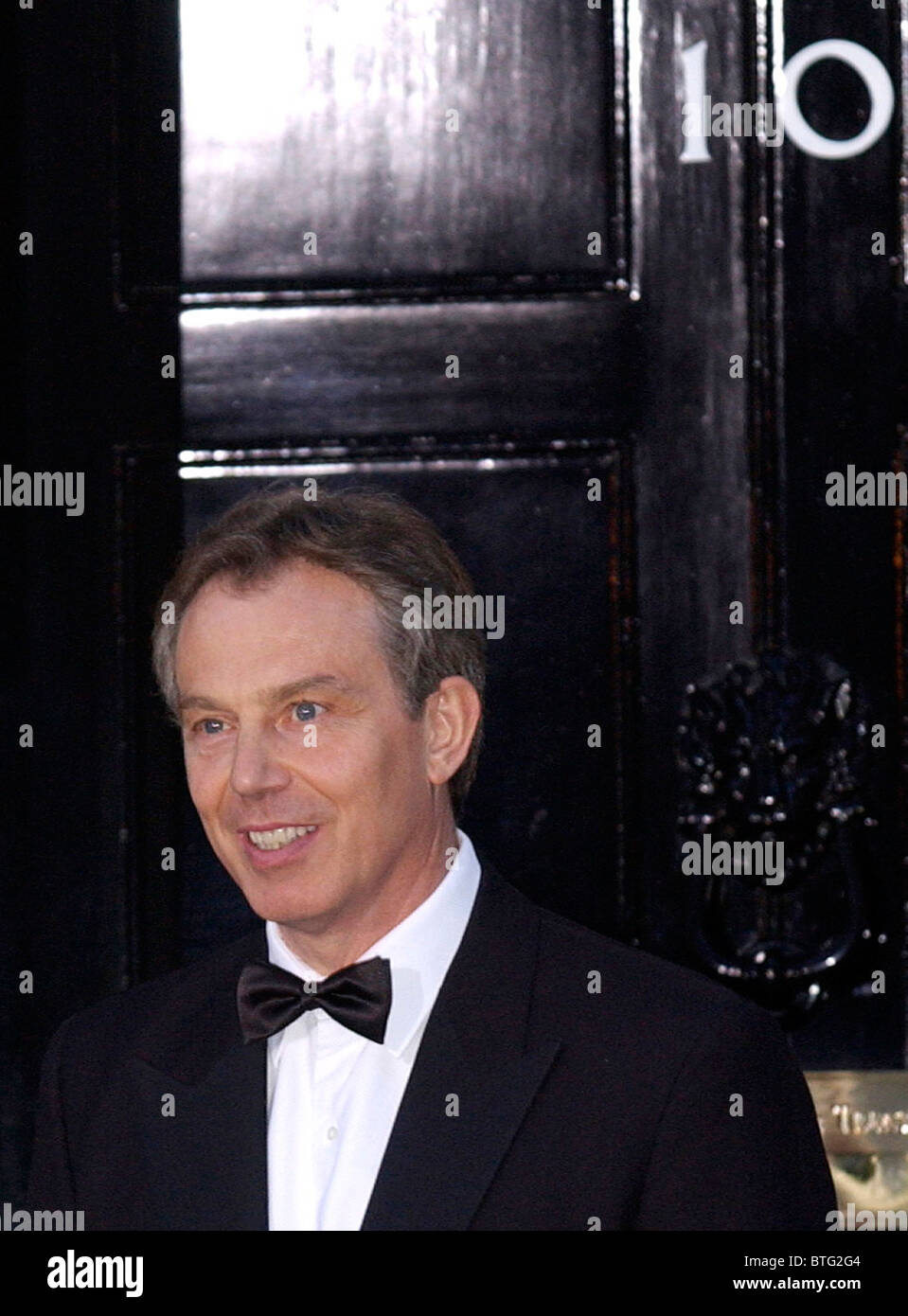 Premierminister Tony Blair außerhalb 10 Downing Street Stockfoto