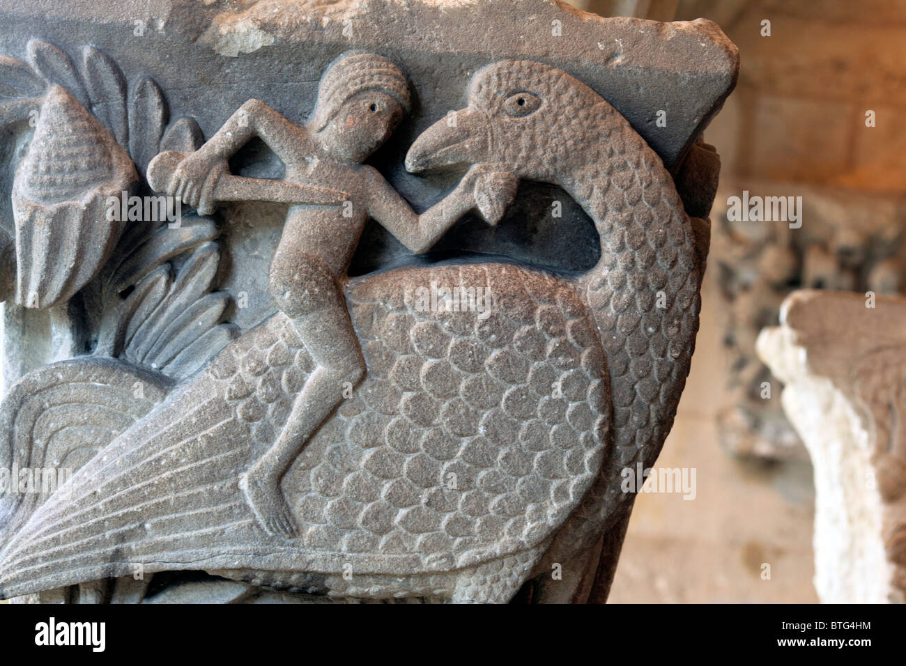 Hauptstadt Säule, Autun Kathedrale, Autun, Departement Saone-et-Loire, Burgund, Frankreich Stockfoto