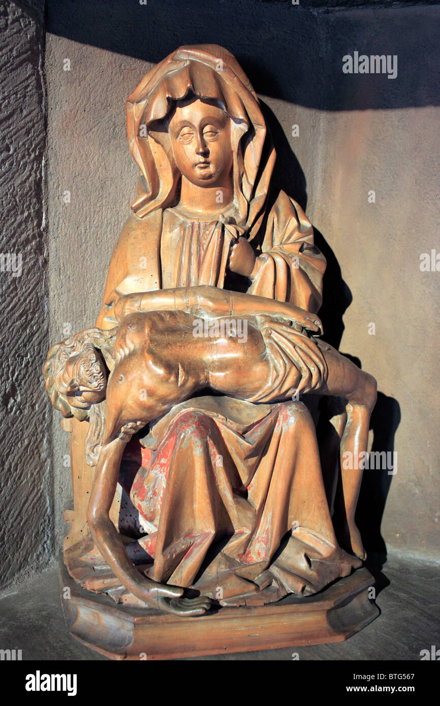 Mittelalterliche Skulpturen, Museum der Kathedrale von Straßburg, Straßburg, Elsass, Frankreich Stockfoto