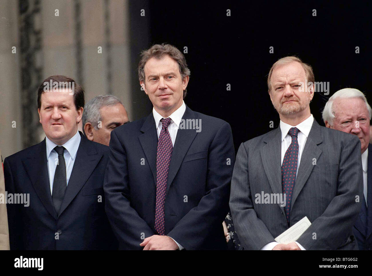 GEORGE ROBERTSON, TONY BLAIR UND ROBIN COOK BEI GEDENKGOTTESDIENST IN ST. PAULS CATHEDRAL, LONDON. Stockfoto