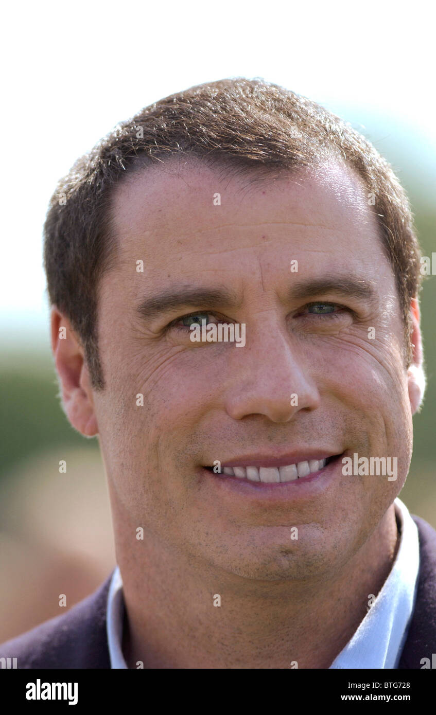 Hollywood-star, Schauspieler John Travolta Charity Spendenaktion Polospiel in Gloucestershire, Großbritannien Stockfoto