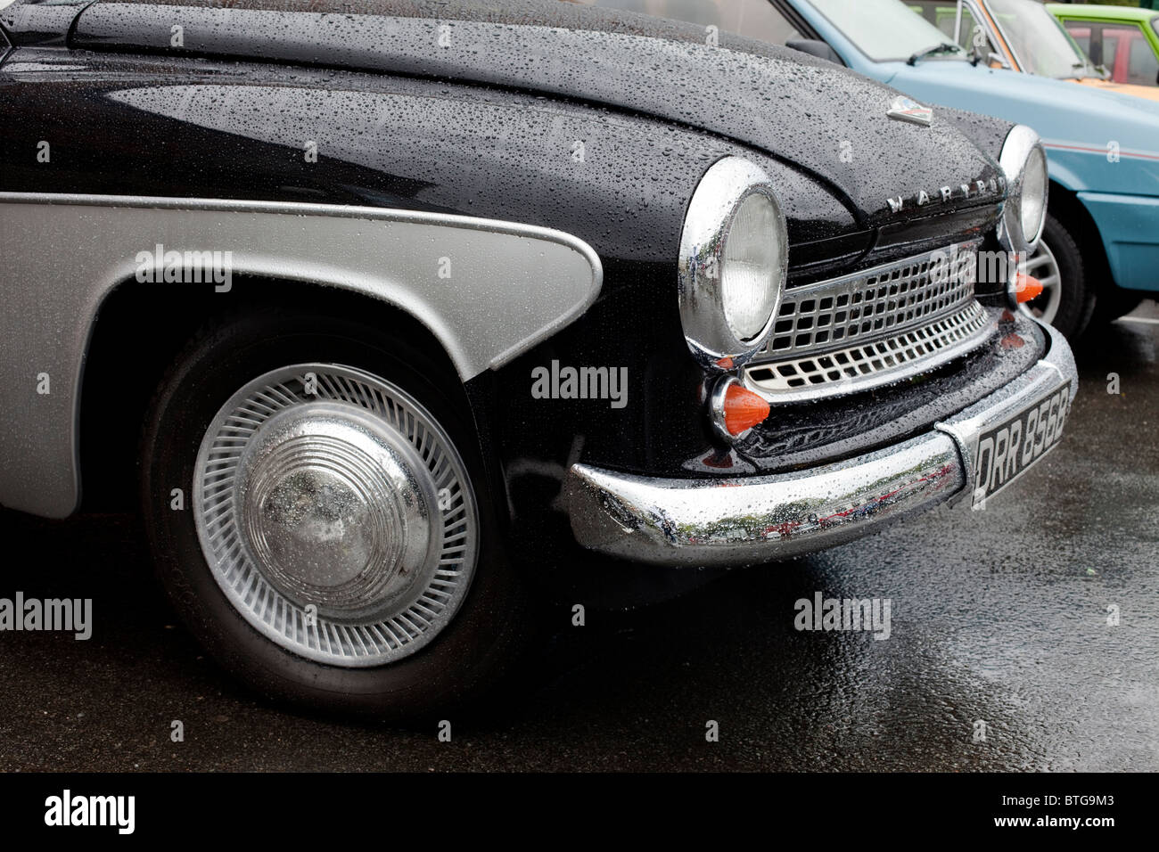 Ein 1963 Wartburg auf dem Display an eine East European Car Rally in Stoke-on-Trent, Großbritannien Stockfoto