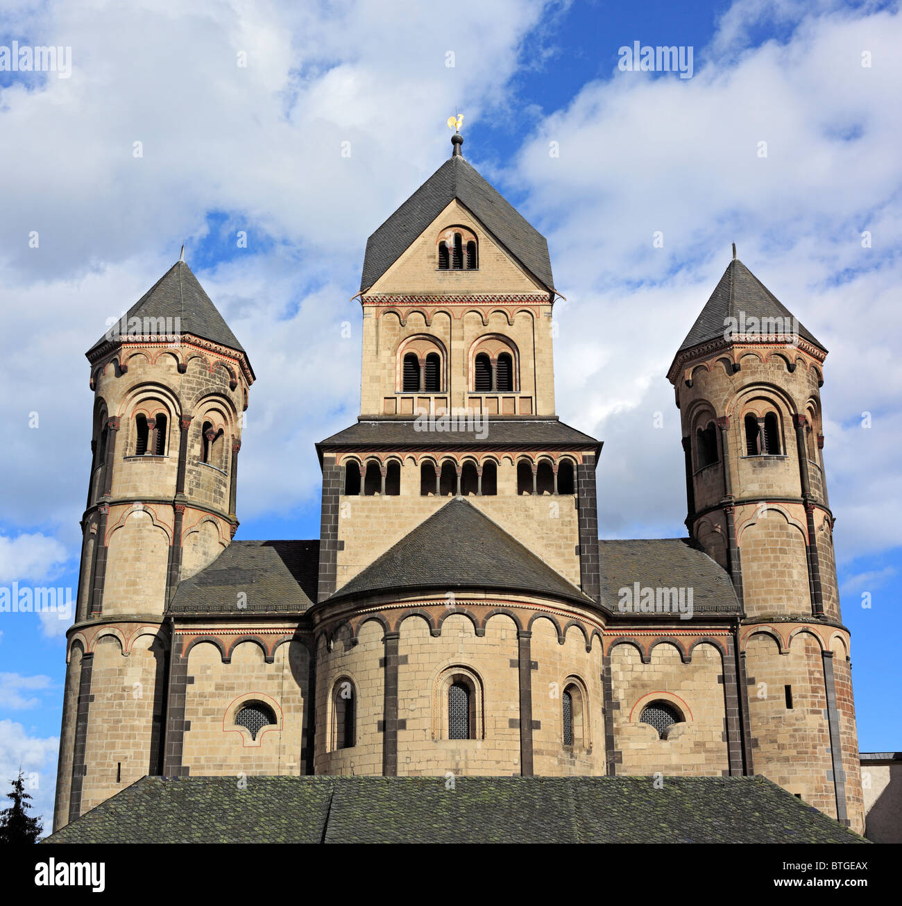 Maria Laach Abbey (12. Jahrhundert), in der Nähe von Andernach, Rheinland-Pfalz, Deutschland Stockfoto