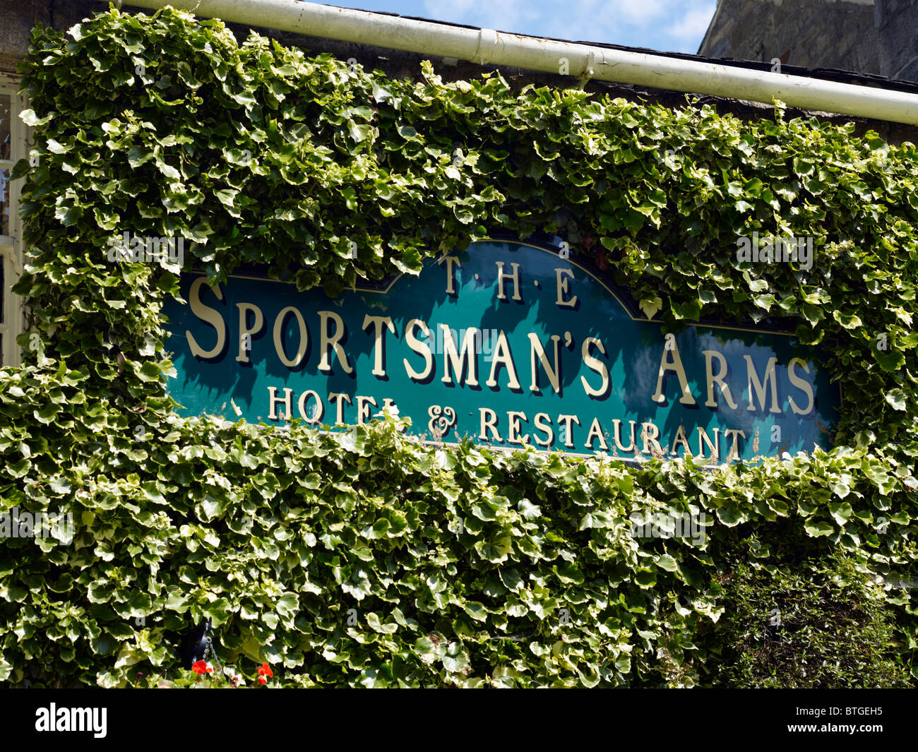 Zeichen für Sportsmans Arms, Wath, Nidderdale, North Yorkshire Stockfoto