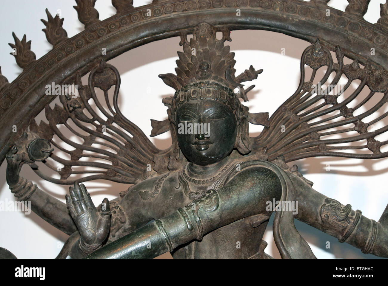 Bronze Symbol des 11. Jahrhunderts Nataraja-Kankoduthavanitham, Thanjavur; Tanjore Dist, Tamil Nadu.India. Stockfoto