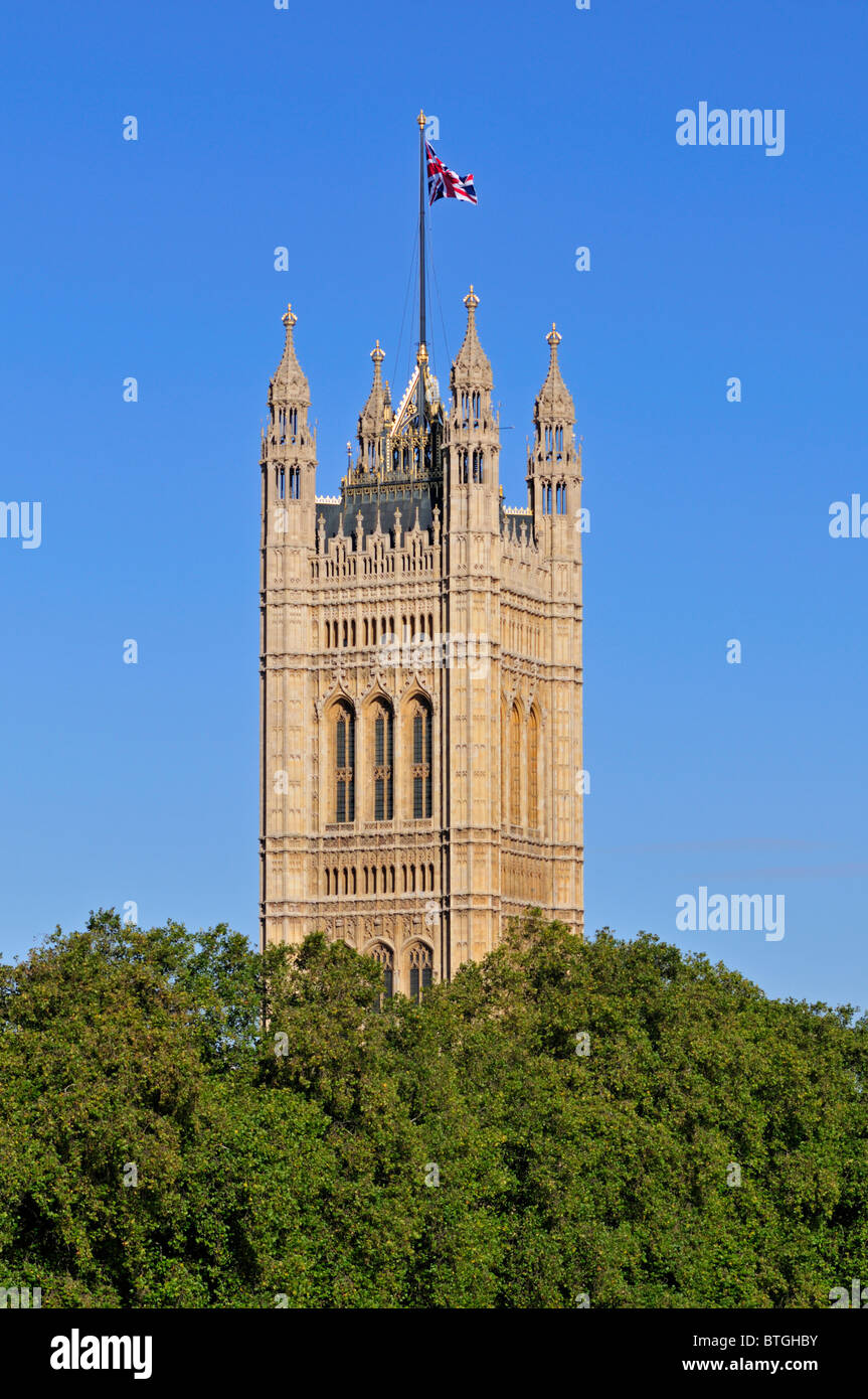 Victoria Tower, Häuser des Parlaments, Palace of Westminster, London, Vereinigtes Königreich Stockfoto