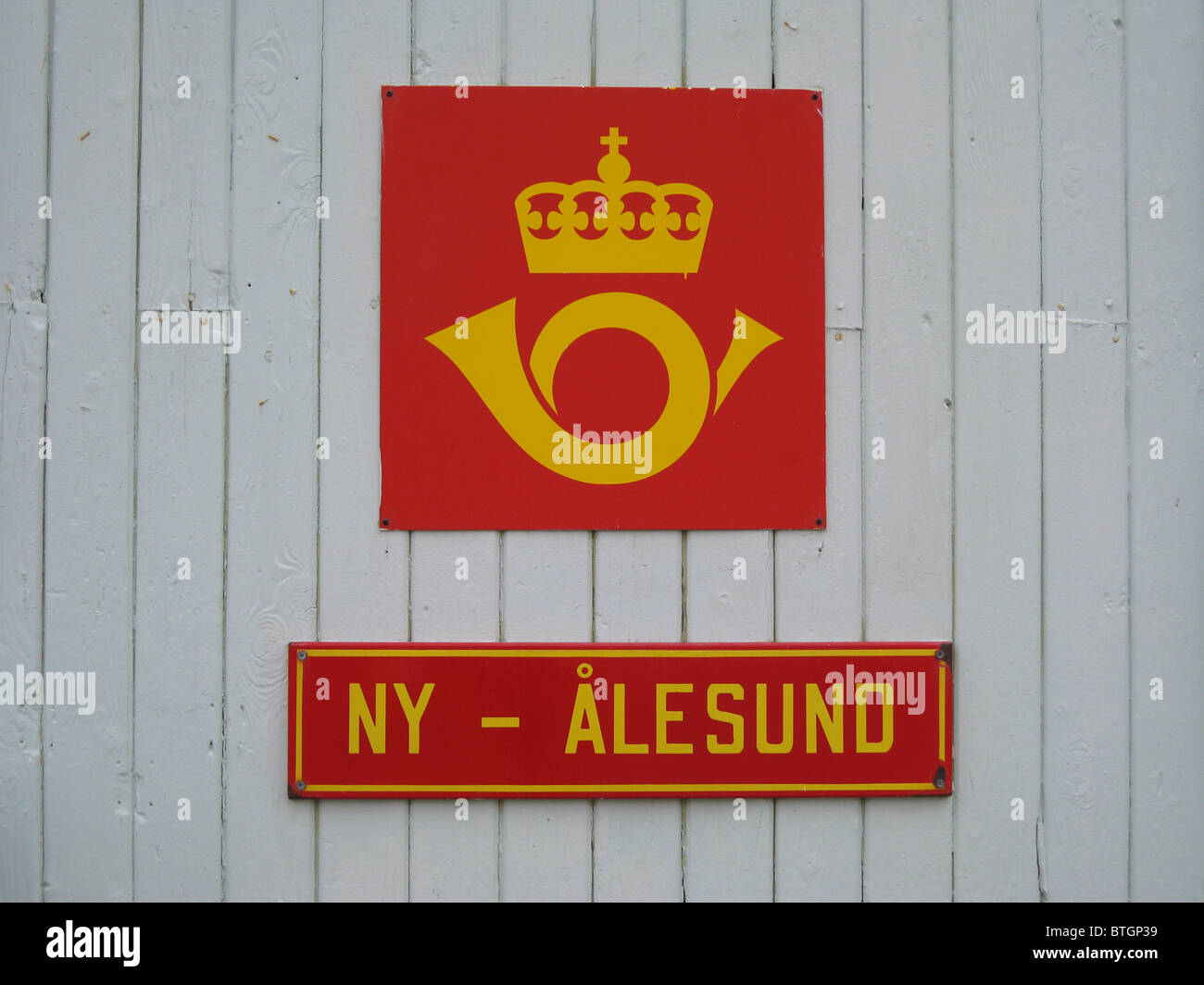 Ny-Alesund Postamt, das nördlichste Postamt der Welt. Spitzbergen in der Inselgruppe Svalbard, Norwegen Stockfoto