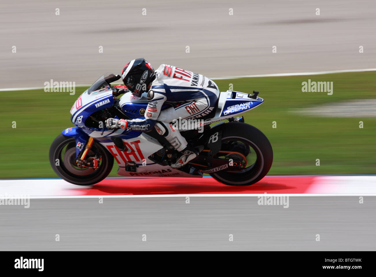 Valentino Rossi während des ersten Trainings bei Shell Advance Malaysian Motorcycle Grand Prix (MotoGP) im Jahr 2010. Stockfoto