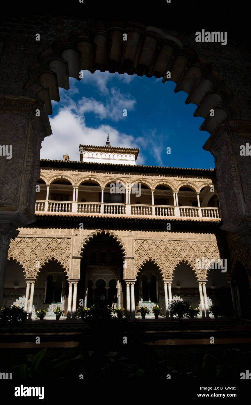 Maurische Festung Alcazar Sevilla Spanien Andalusien Königspalast. Stockfoto