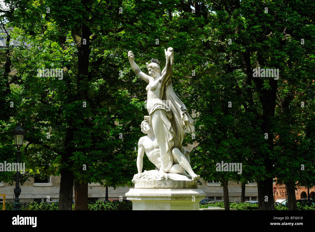 Statue in einem öffentlichen Park in Paris, Hauptstadt von Frankreich Stockfoto