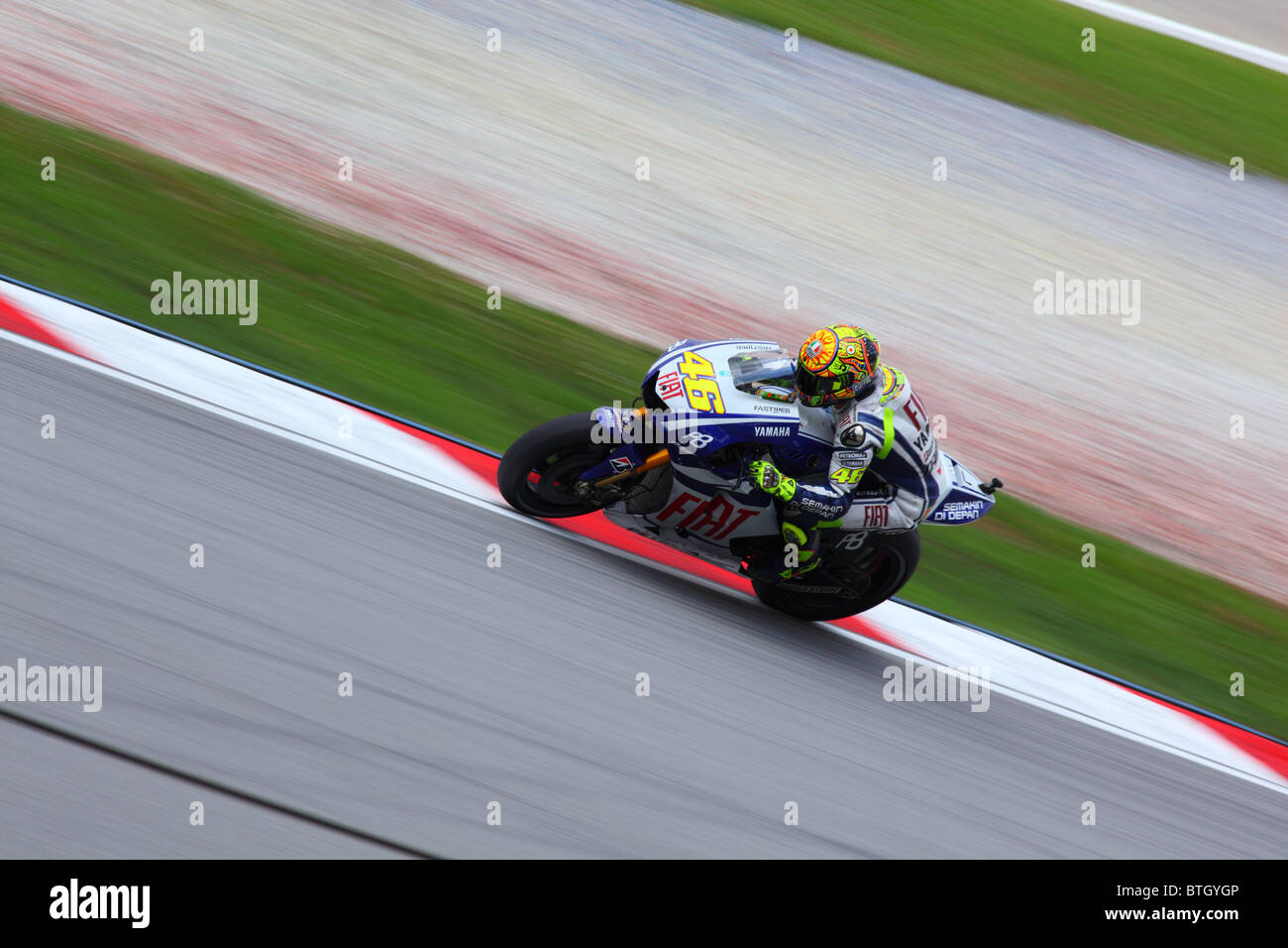 Valentino Rossi im ersten Training in Sepang Shell Advance Malaysian Motorcycle Grand Prix (MotoGP). Stockfoto