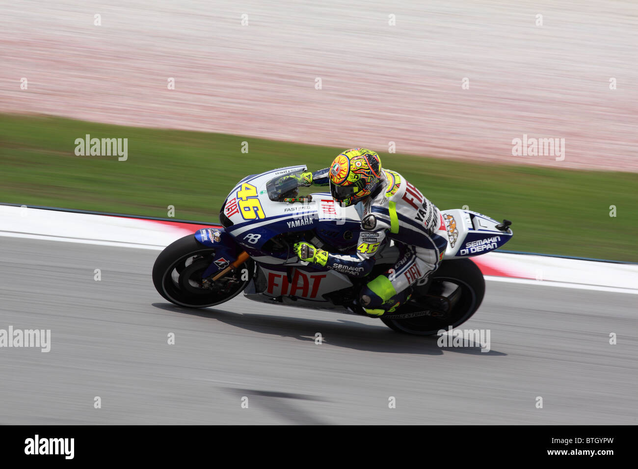 Valentino Rossi im ersten Training in Sepang Shell Advance Malaysian Motorcycle Grand Prix (MotoGP). Stockfoto