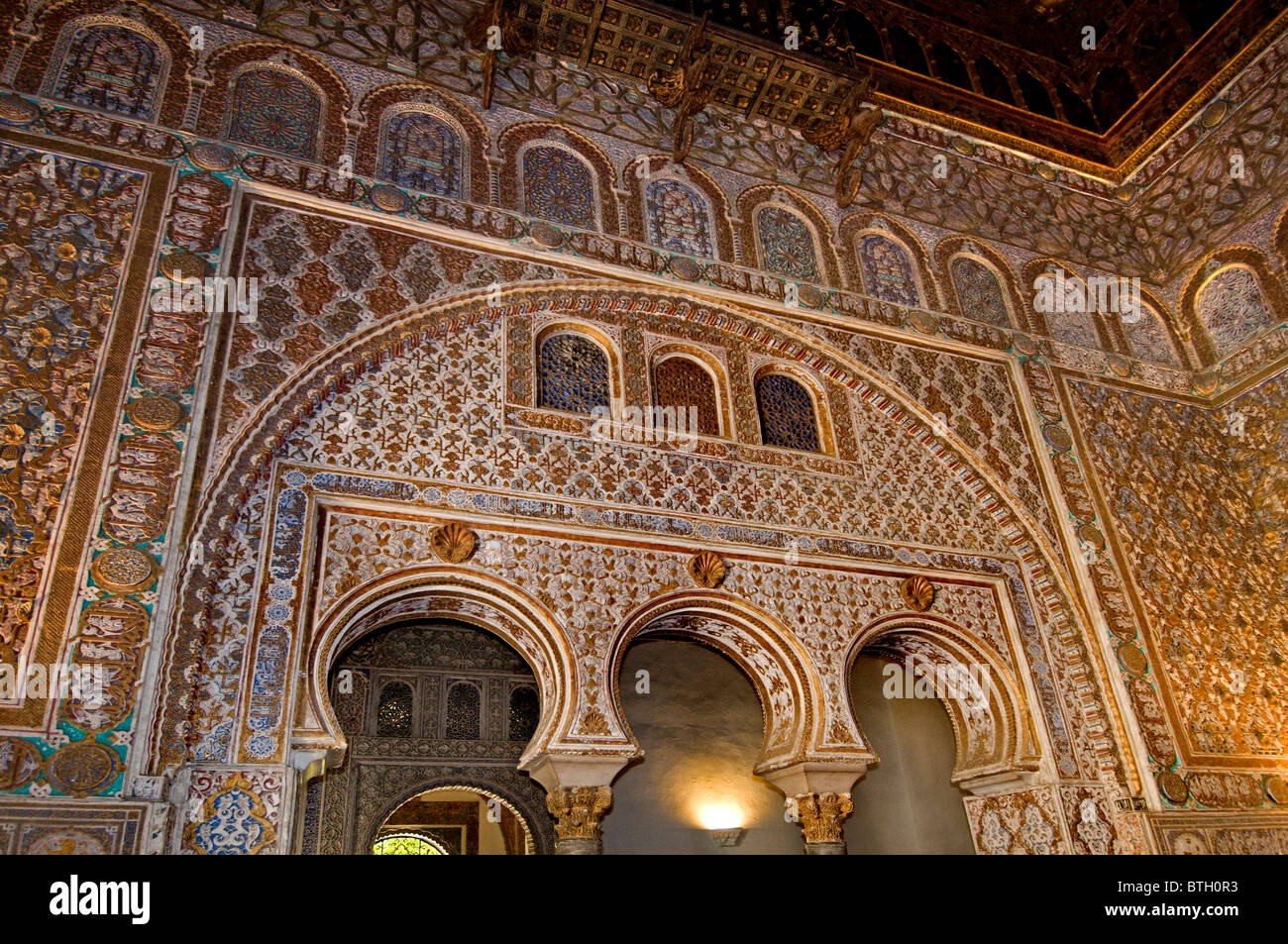 Maurische Festung Alcazar Sevilla Spanien Andalusien Königspalast. Stockfoto
