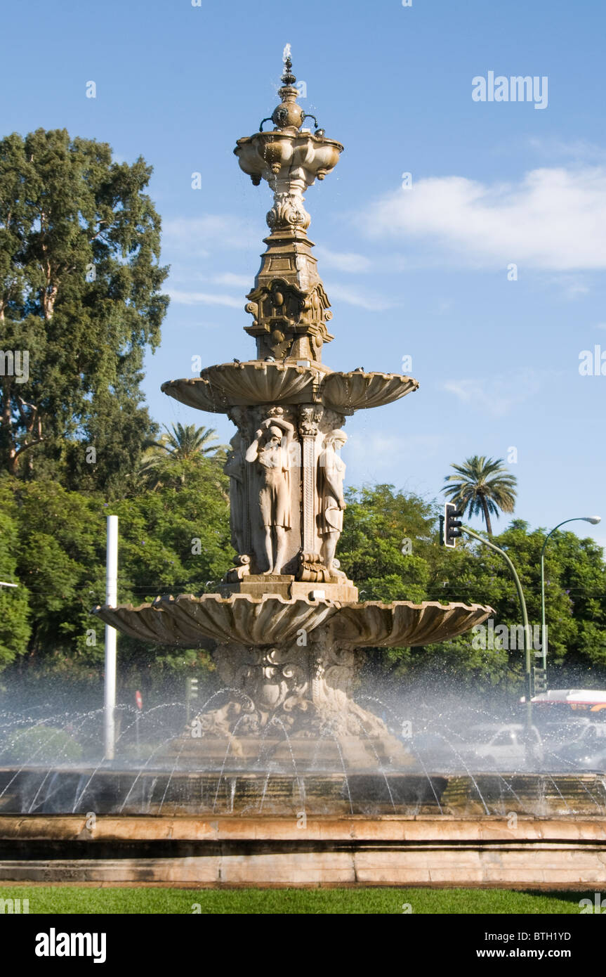 Sevilla Spanien Andalusien-Brunnen Stockfoto