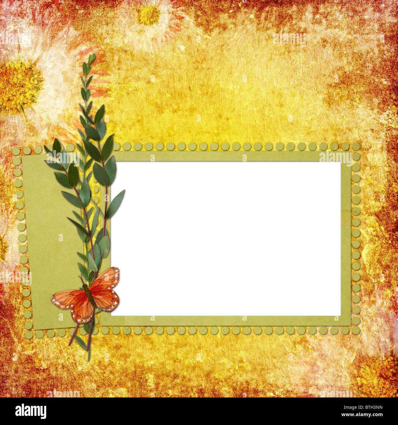 Rahmen für die Einladung oder Glückwunsch Stockfoto