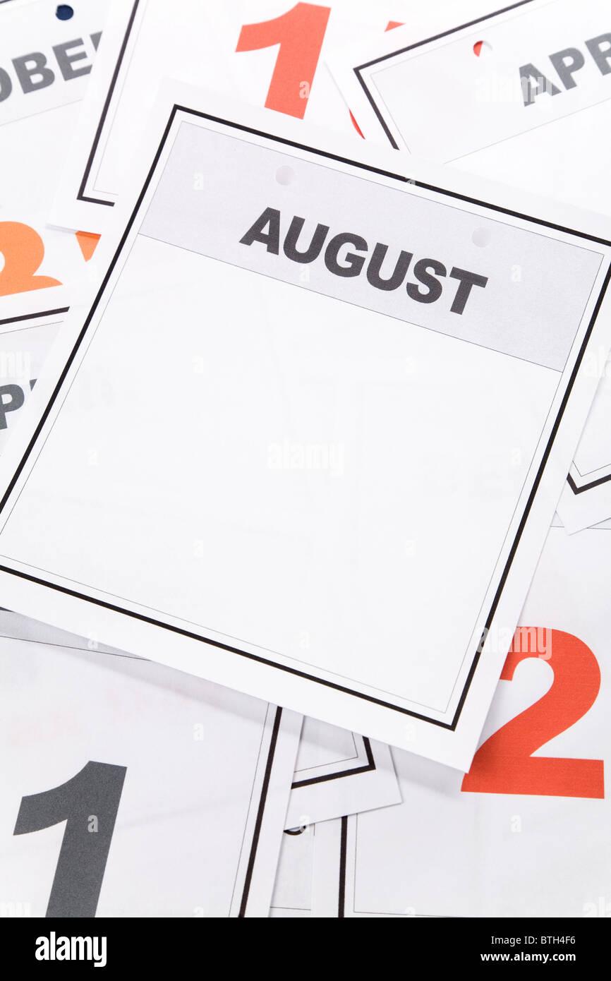 August kalender -Fotos und -Bildmaterial in hoher Auflösung – Alamy