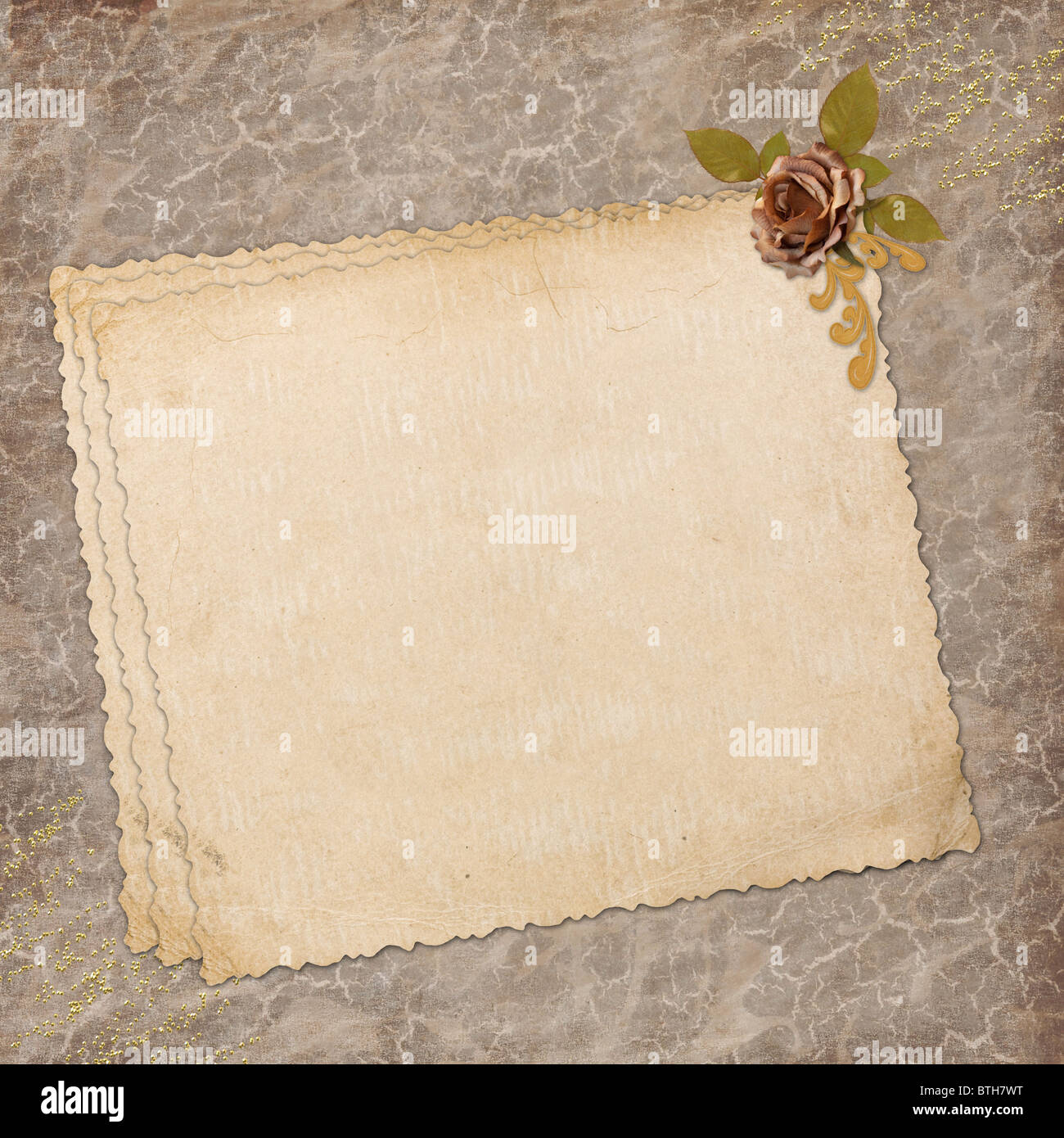 Leere Notizpapier auf strukturierten Hintergrund Stockfoto