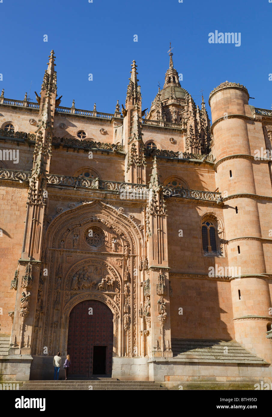 Salamanca, Provinz Salamanca, Spanien. Kathedrale Tür, Nordseite. Puerta de Ramos oder de Las Palmas. Stockfoto