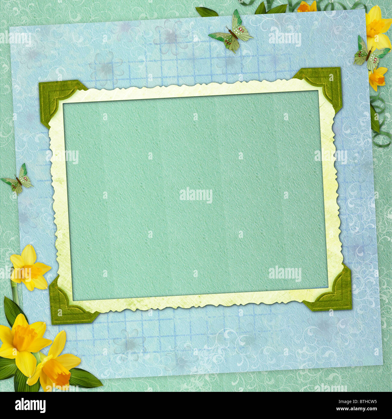 Rahmen für die Einladung oder Glückwunsch Stockfoto