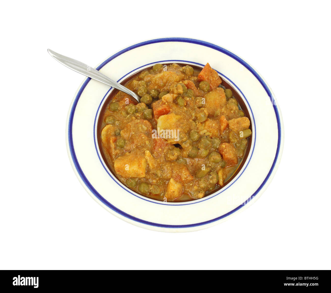 Portion gemischtes Gemüse in Curry-sauce Stockfoto