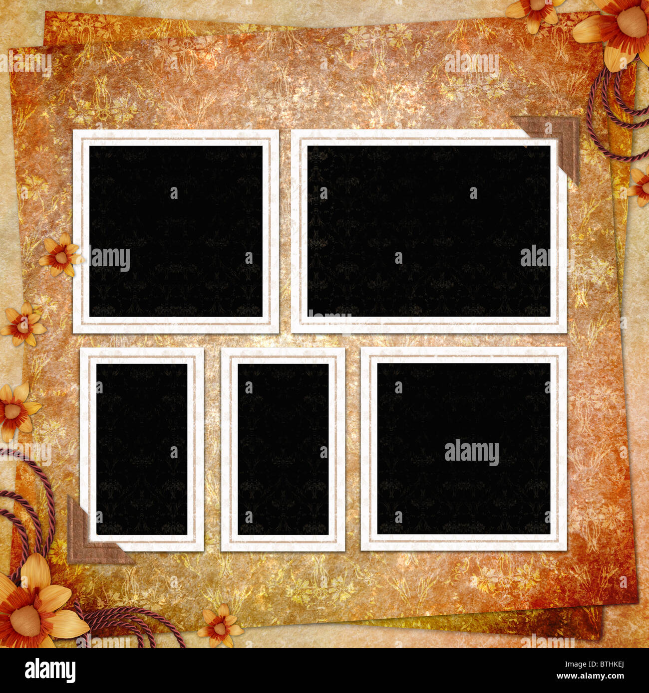 Retro-Hintergrund mit Zierrahmen Stockfoto