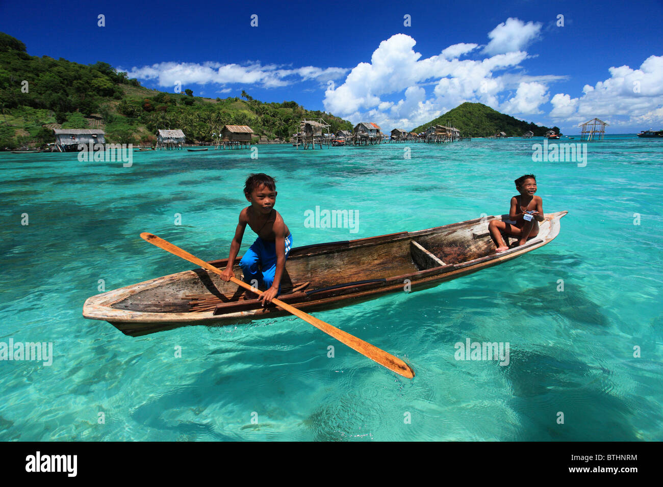 Die Seezigeuner Bohey Dulang, Semporna Sabah Stockfoto