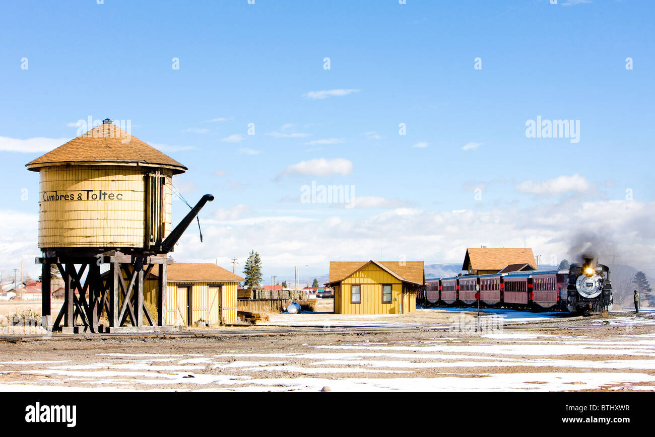 Cumbres und Tolteken Schmalspureisenbahn, Antonito, Colorado, USA Stockfoto