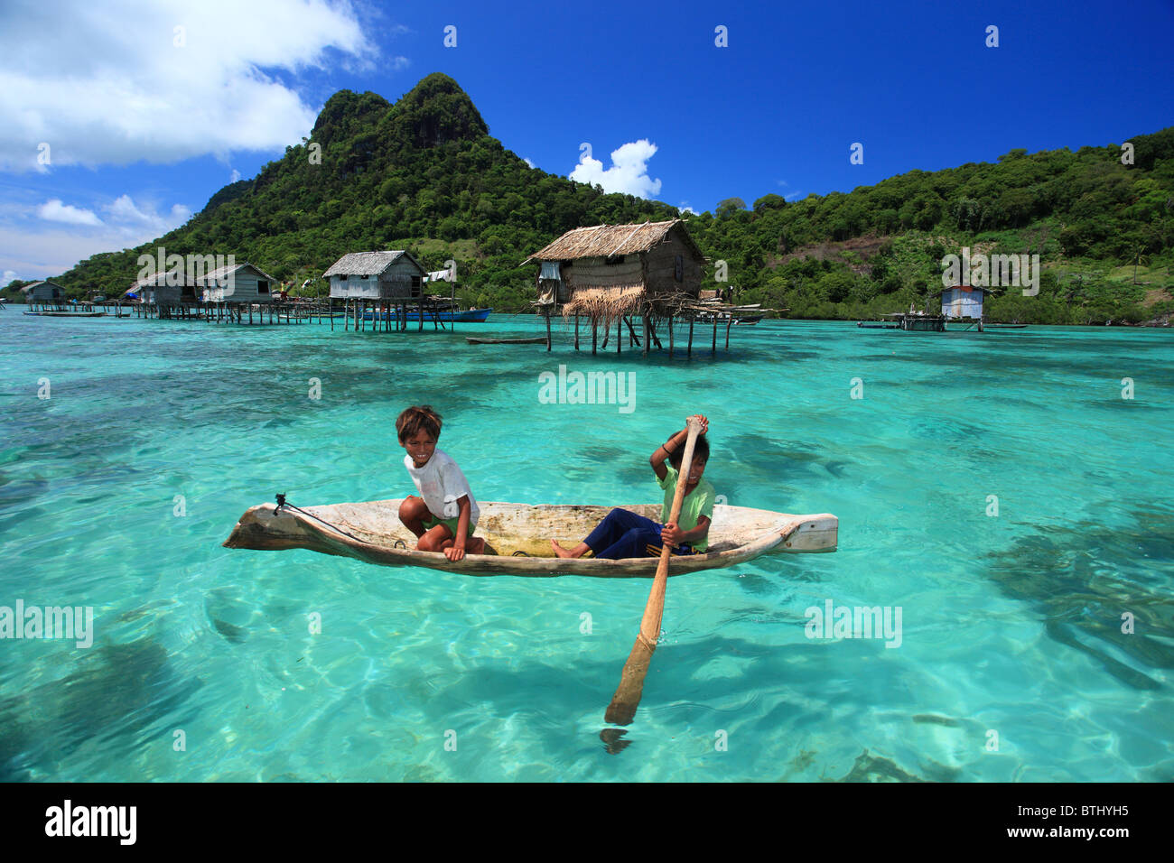 Die Seezigeuner Bohey Dulang, Semporna Sabah Stockfoto