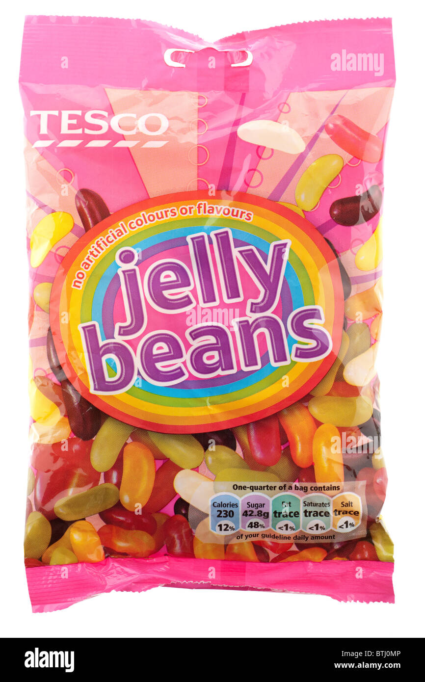 Rosa Päckchen Tesco Jelly Beans Stockfoto