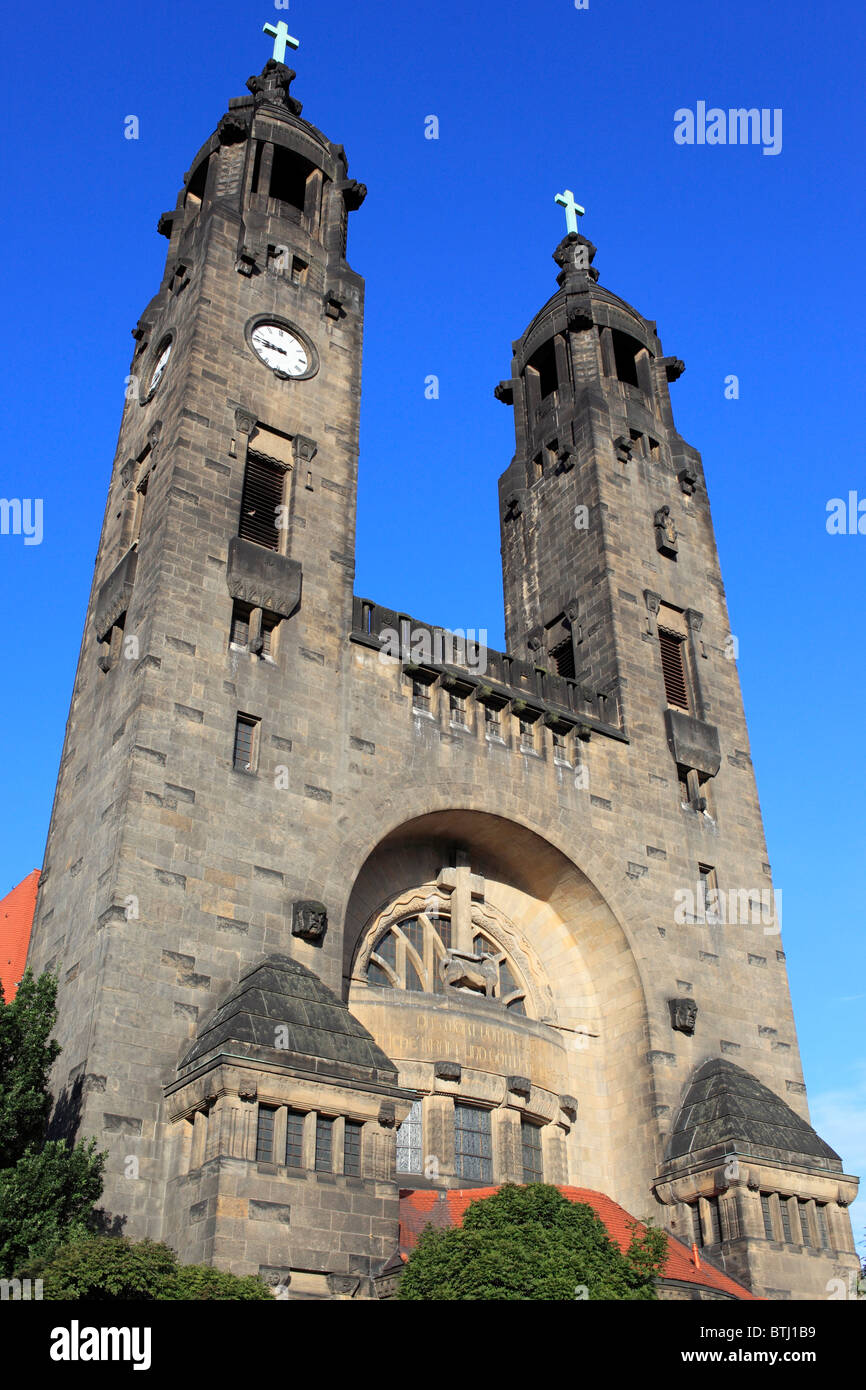 Neoromanische Kirche, Sachsen, Deutschland Stockfoto