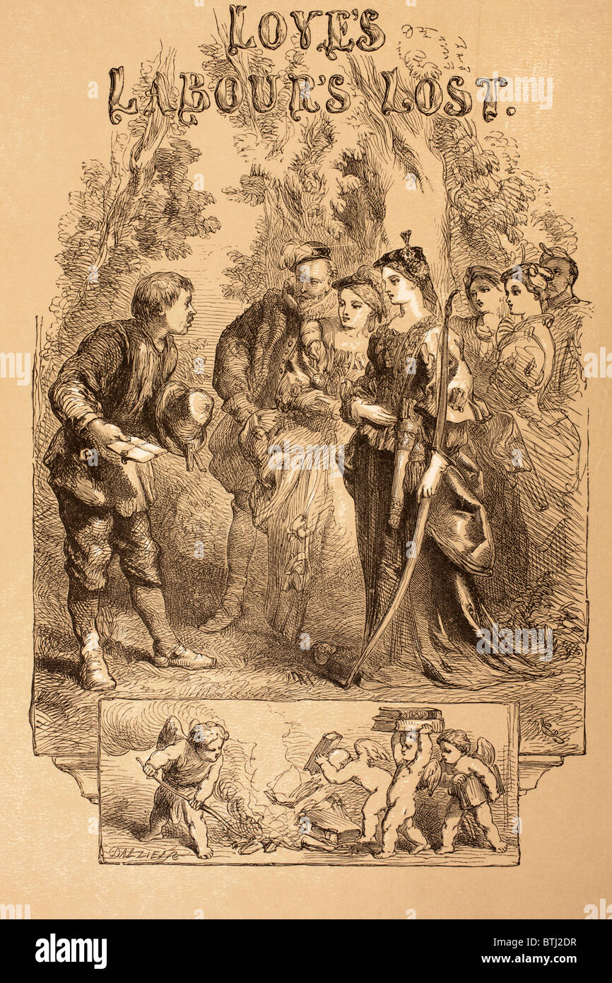 Illustration von Sir John Gilbert für Liebesmüh verloren, von William Shakespeare. Stockfoto