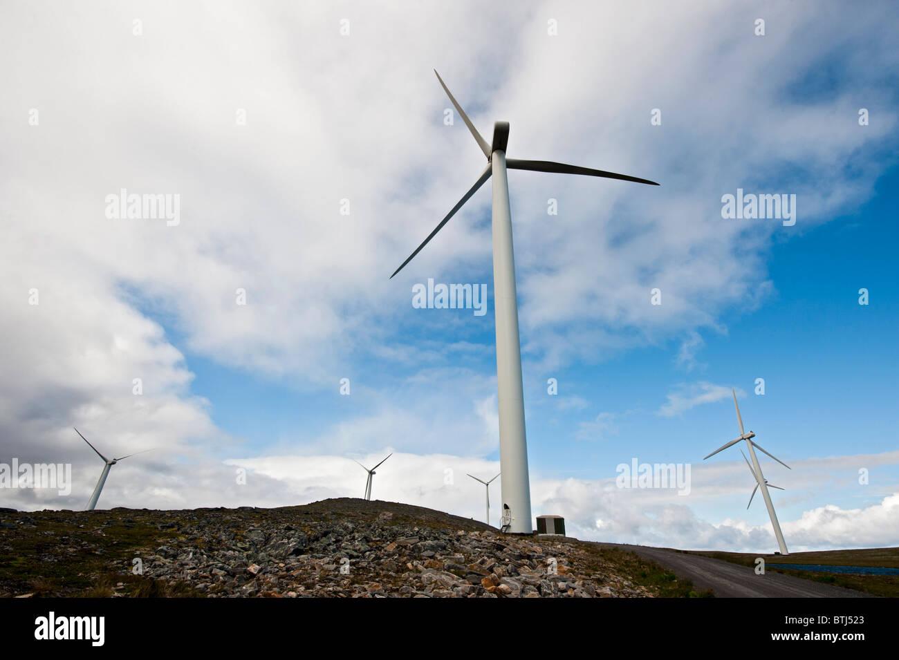 Windmill Farm in Havoysund, Finnmark, Nord-Norwegen Stockfoto