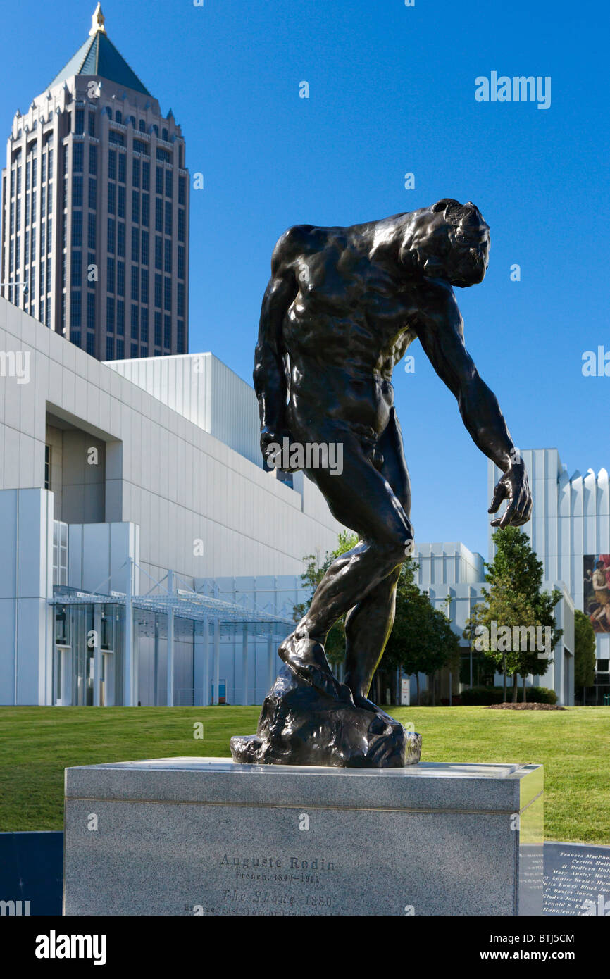 Auguste Rodins Skulptur "Der Schatten" vor den High Museum of Art, Woodruff Arts Center, Midtown Atlanta, Georgia, USA Stockfoto