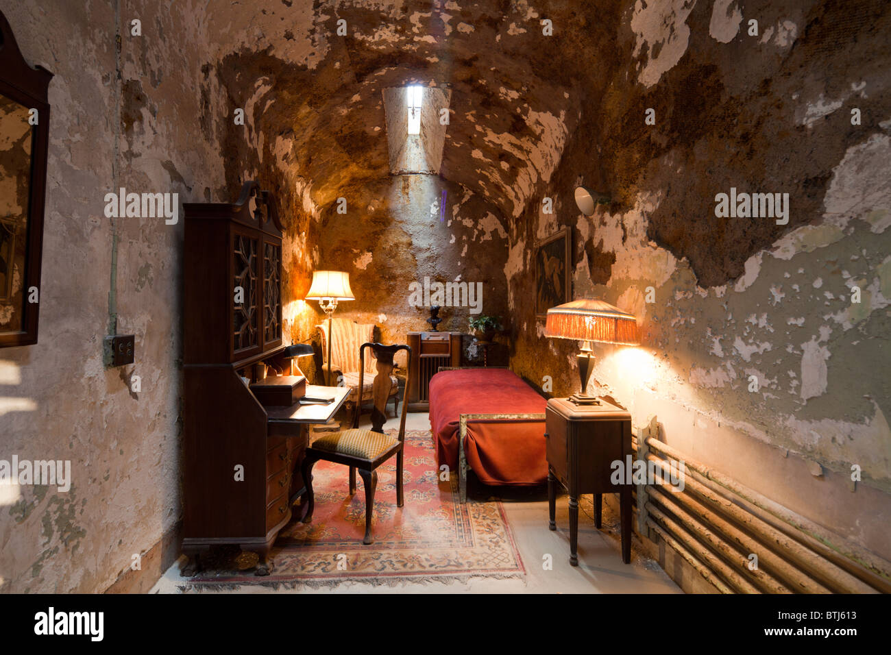 Al Capones Zelle, Eastern State Penitentiary (ESP), Philadelphia, Pennsylvania, USA Stockfoto