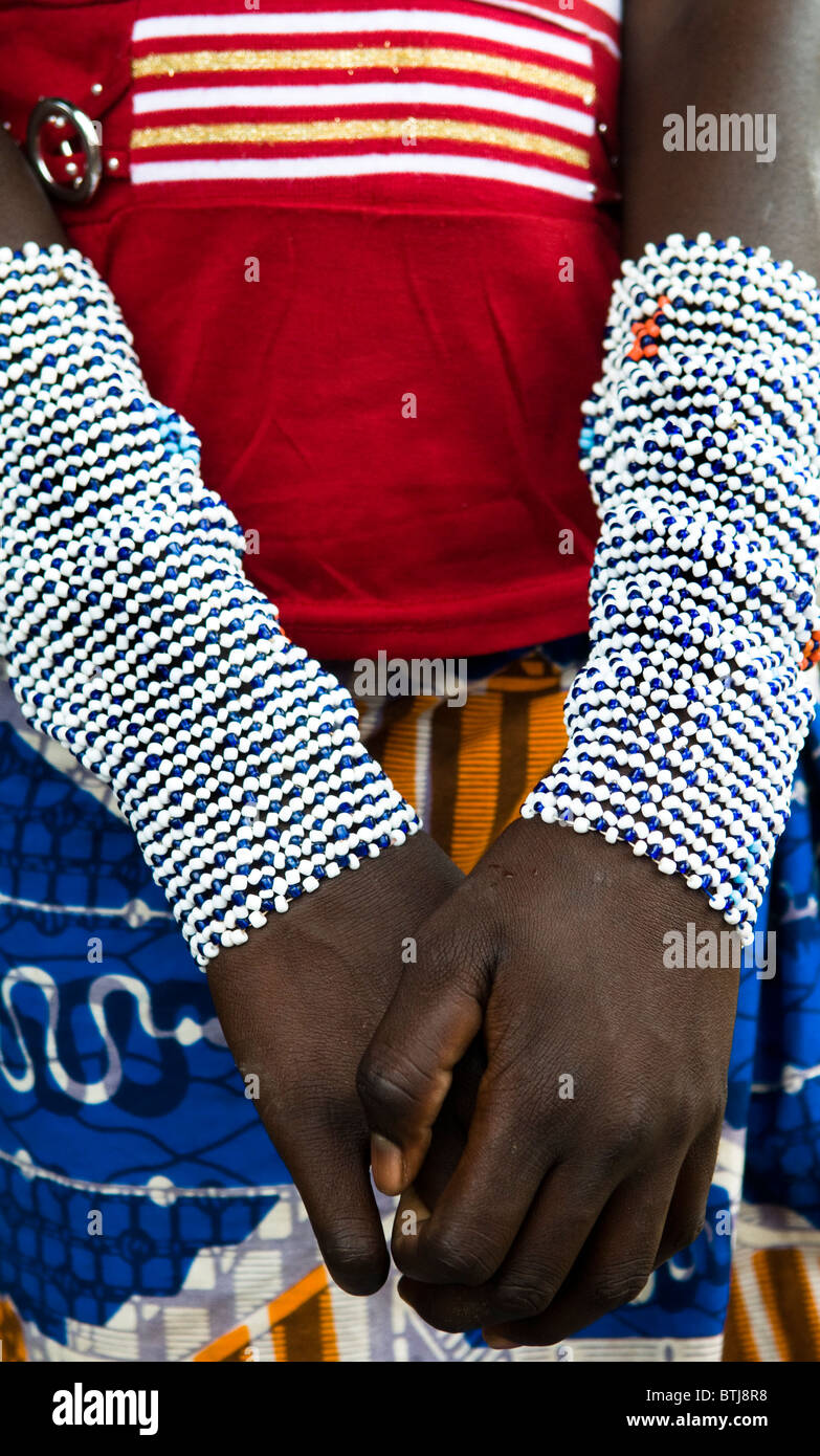 Dekoration auf ein Peul Hände / Fula Frau. Stockfoto