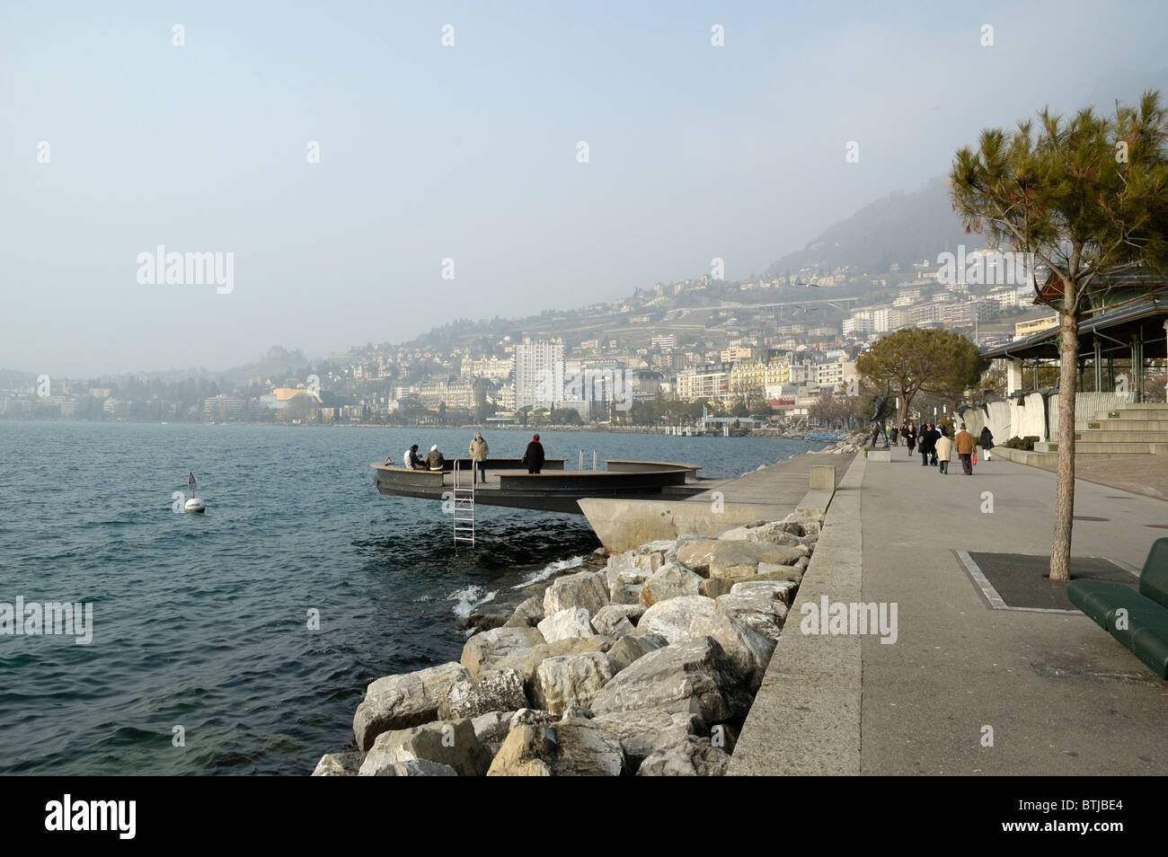 Uferpromenade von Montreux Stockfoto
