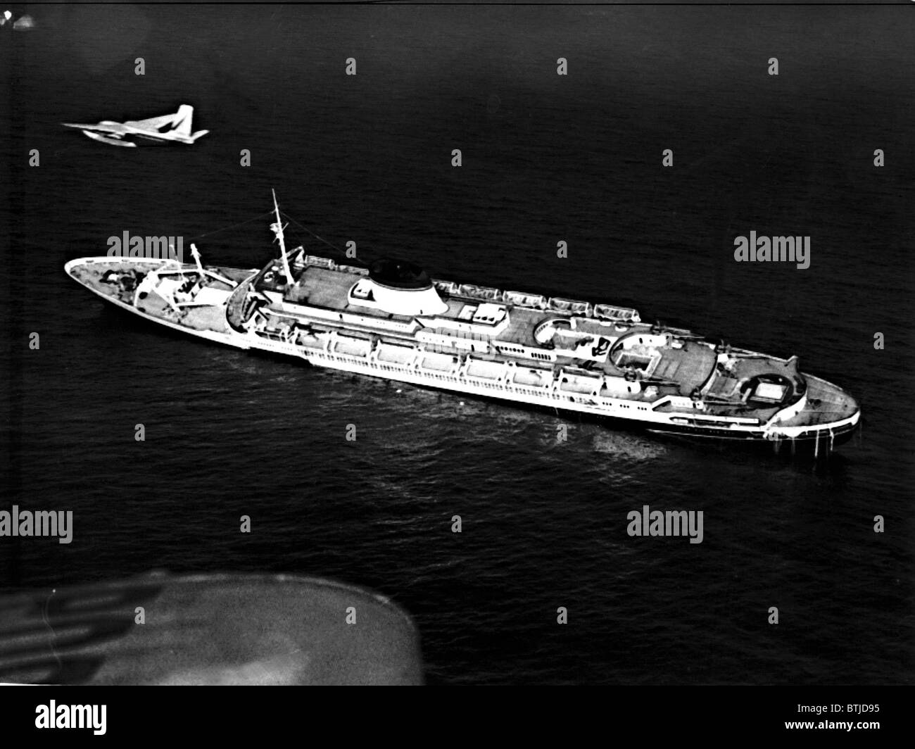 ANDREA DORIA, versinkt der italienischen Ozeandampfer im Ozean, 60 Meilen von Nantucket Insel, 25. Juli 1956, nach seiner collis Stockfoto