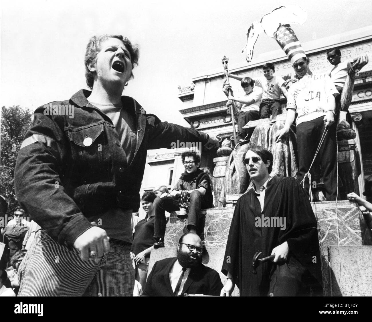 Studenten für eine demokratische Gesellschaft (SDS) eine Protest-Parodie von Columbias Verwaltung aufsetzen. 17.09.68. Stockfoto