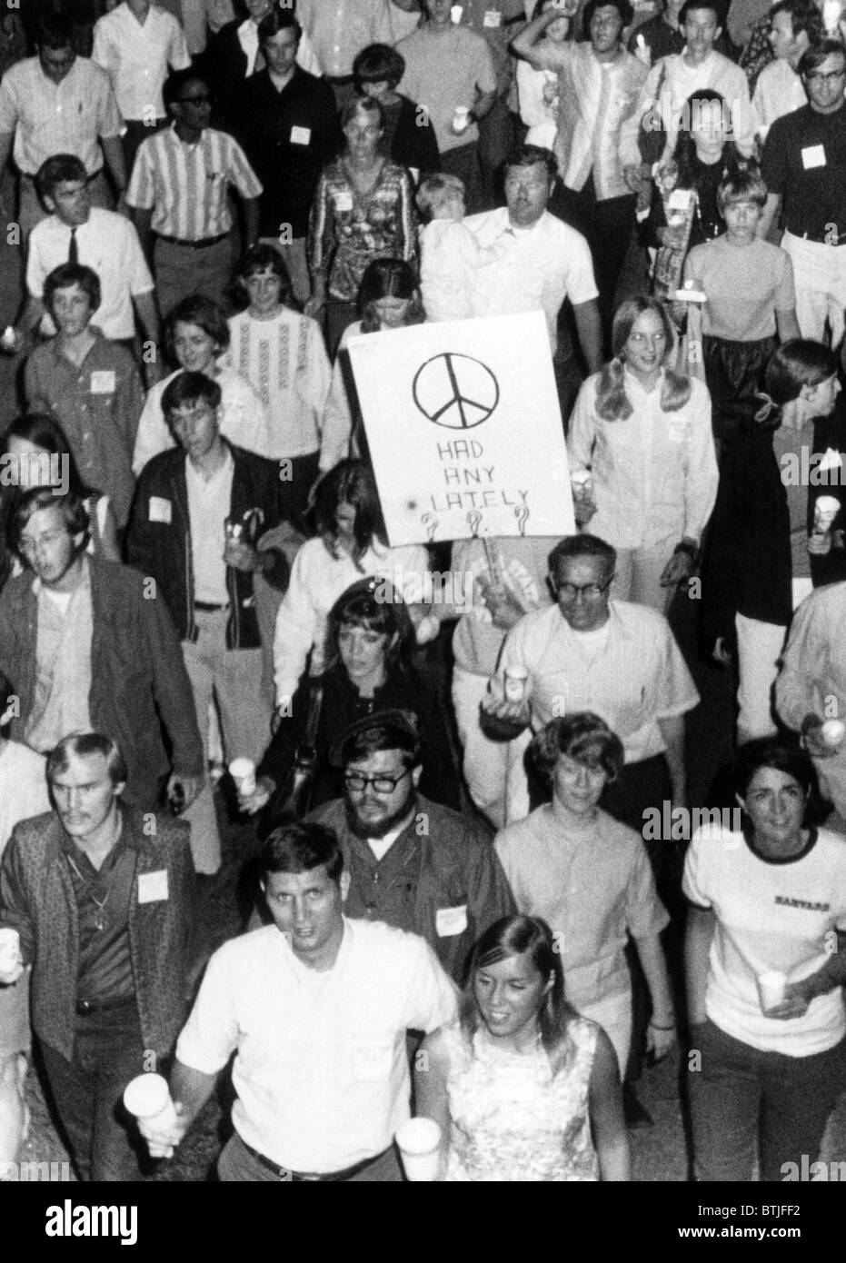 Florida State University Studenten in einer alle Nachtwache als Teil eines bundesweiten Friedens protest gegen den Vietnam-Krieg, Tallahass Stockfoto